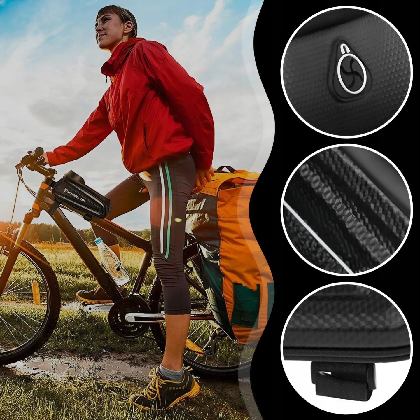 WATERPROOF BICYCLE BAG POUCH PHONE HOLDER LARGE ROOMY BLACK XXL Manufacturer code TORBA ETUI NA TELEFON ROWEROWA MEMFLOW