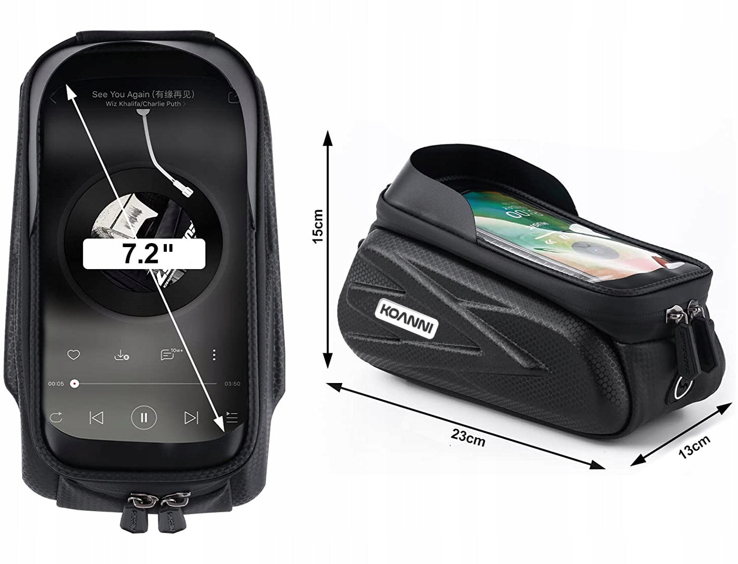 WATERPROOF BICYCLE BAG POUCH PHONE HOLDER Product weight with unit packaging 0.4 kg