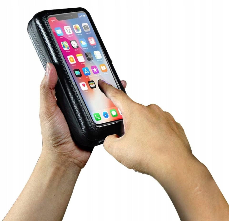 WATERPROOF BICYCLE BAG POUCH WITH DETACHABLE PHONE FRAME CASE Color black