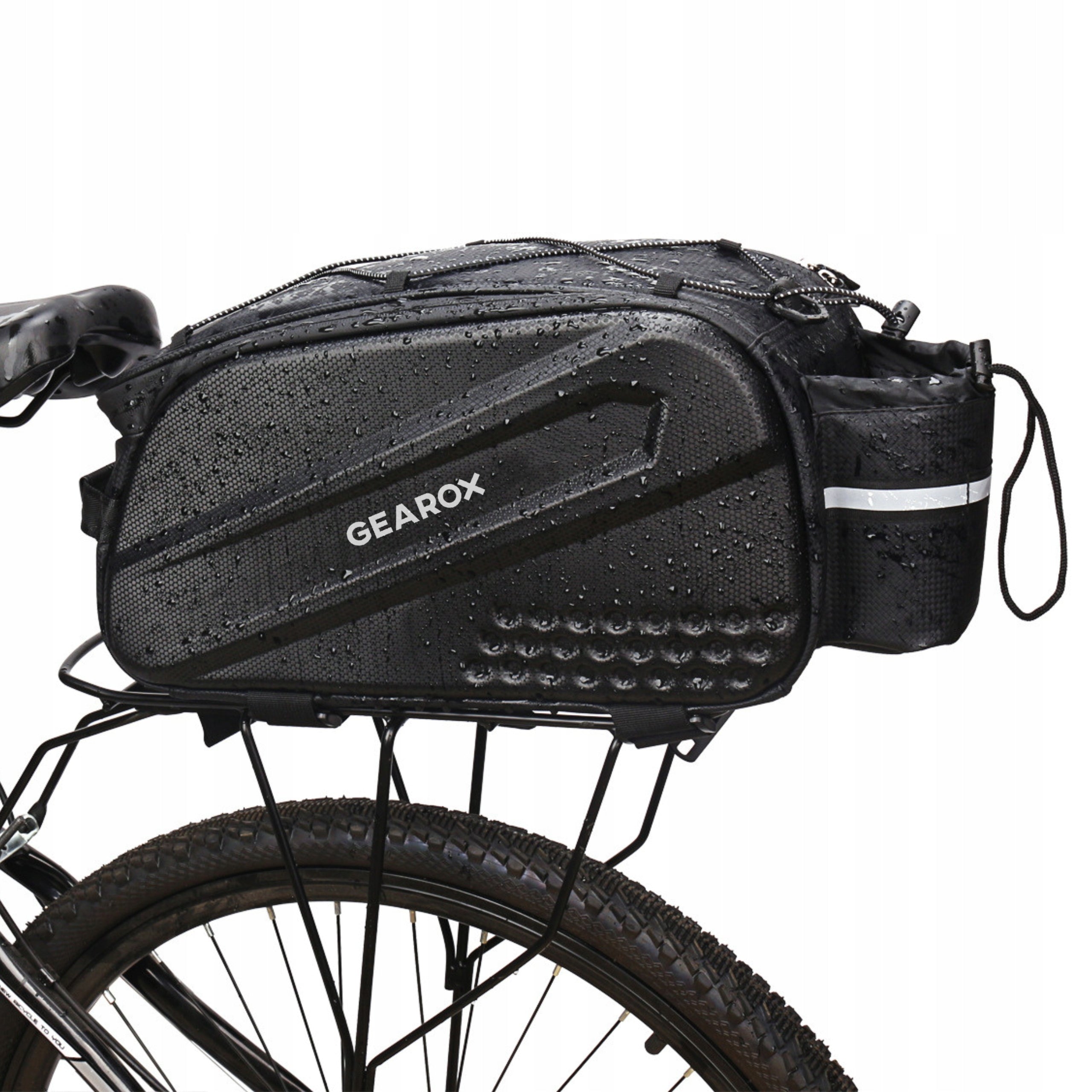 WATERPROOF BICYCLE POUCH FOR LUGGAGE COMPARTMENT ROOMY RIGID BAG 10L GEAROX Kind rear