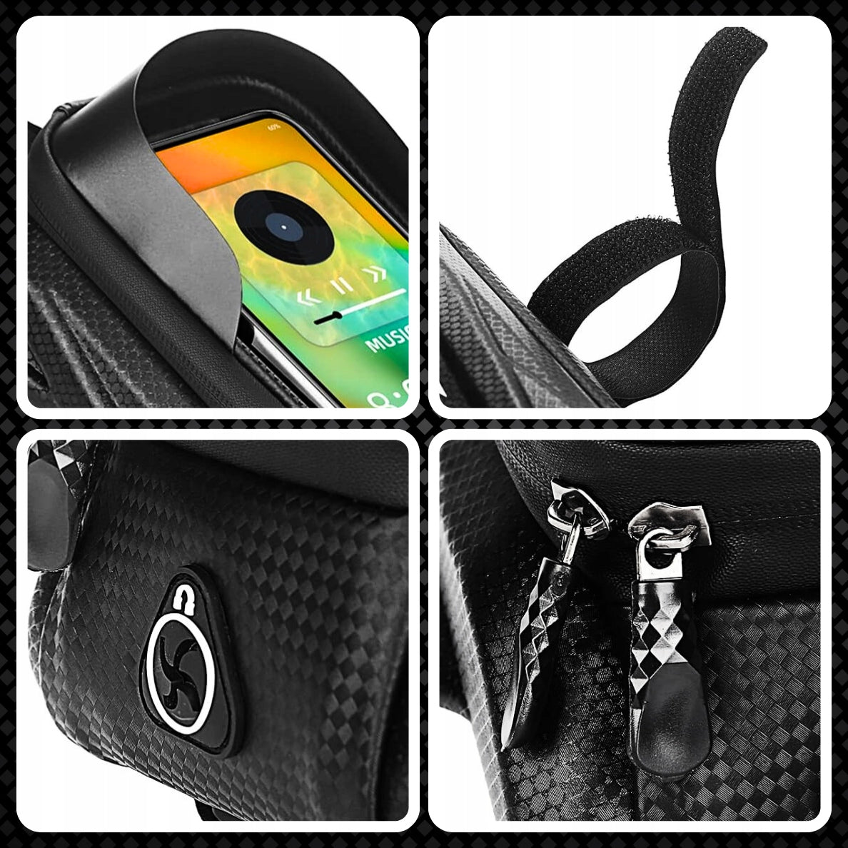 WATERPROOF BICYCLE POUCH PHONE CASE BAG FRAME HOLDER POUCH Brand RZAHUAHU