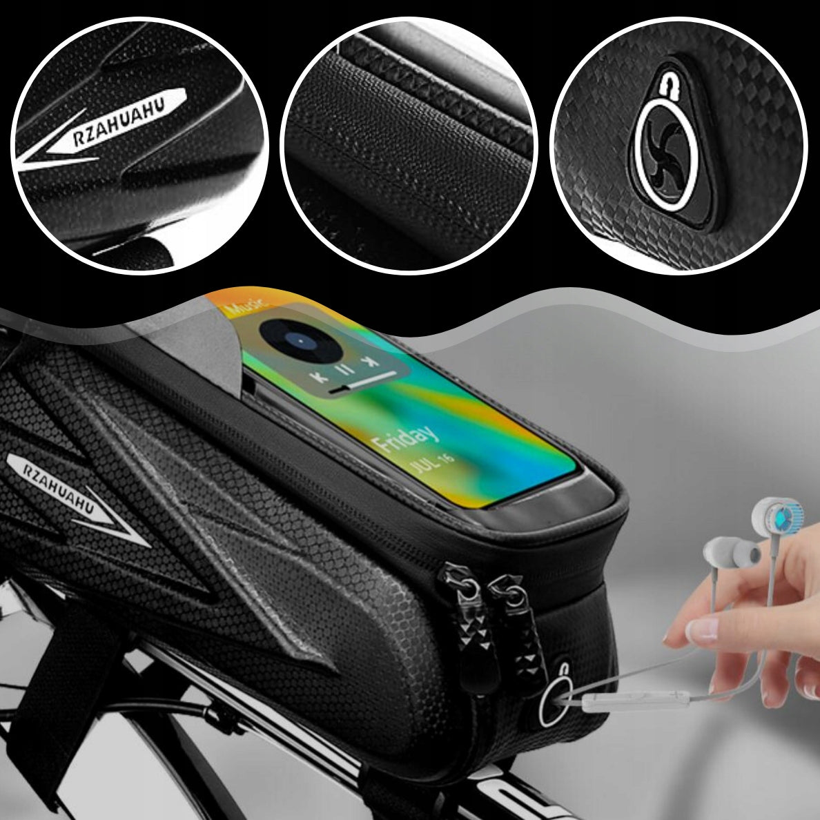 WATERPROOF BICYCLE POUCH PHONE CASE BAG FRAME HOLDER POUCH Model SH-TRC