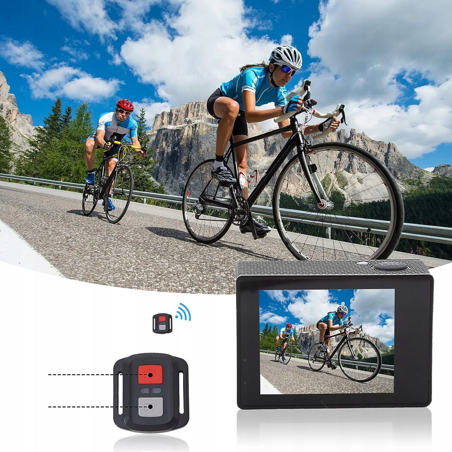 WATERPROOF CAMERA 4K HD WIFI SPORTS BRACES HEADBAND ACCESSORIES SET Model rfg86523
