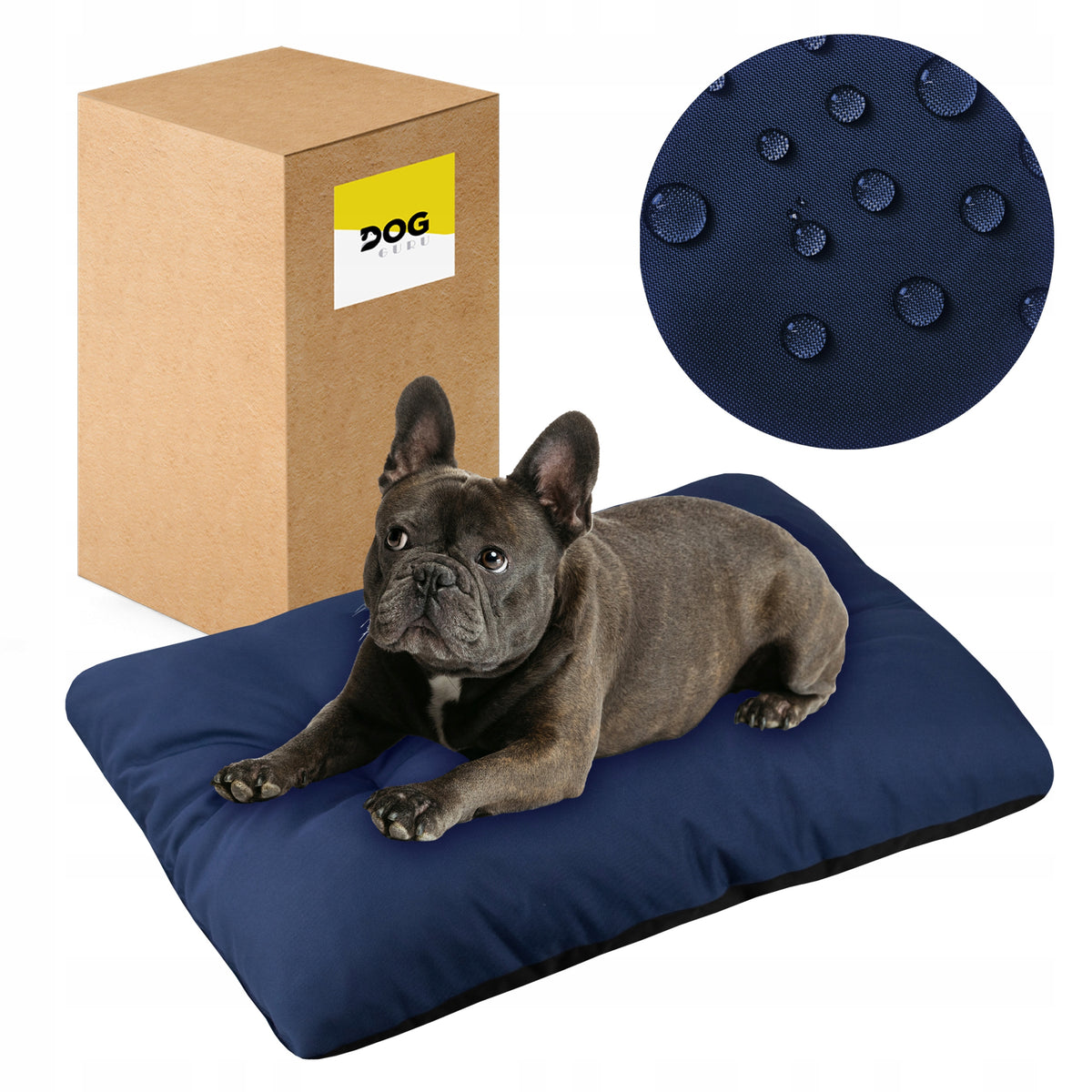 WATERPROOF CAT DOG BED 70x50 CM SOFT BED NAVY BLUE