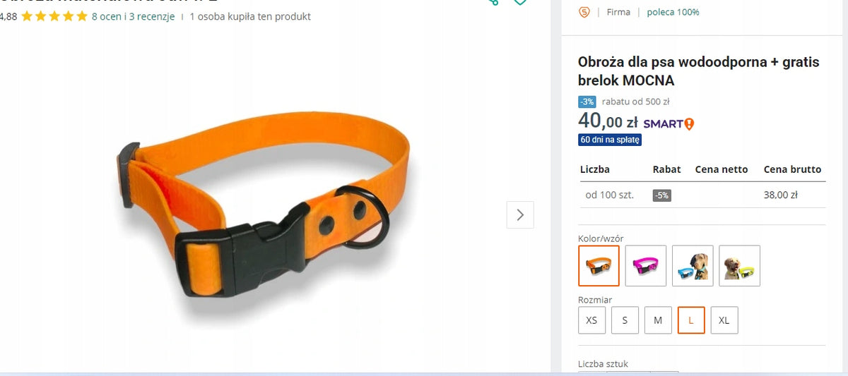WATERPROOF COLLAR BIOTHANE HEXA M Brand no brand