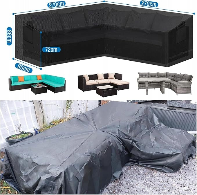 WATERPROOF COVER FOR CORNER SOFA L DURABLE 270x270x90cm Packaging status original