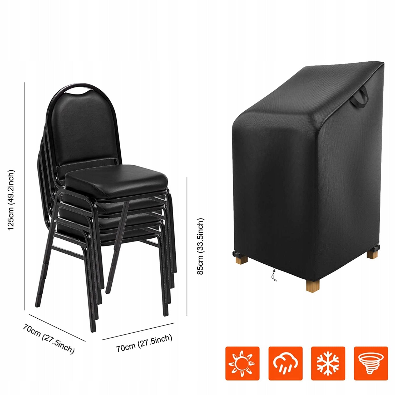 WATERPROOF COVER FOR GARDEN CHAIRS WATERPROOF 70*85*125 CM Kind For Chair