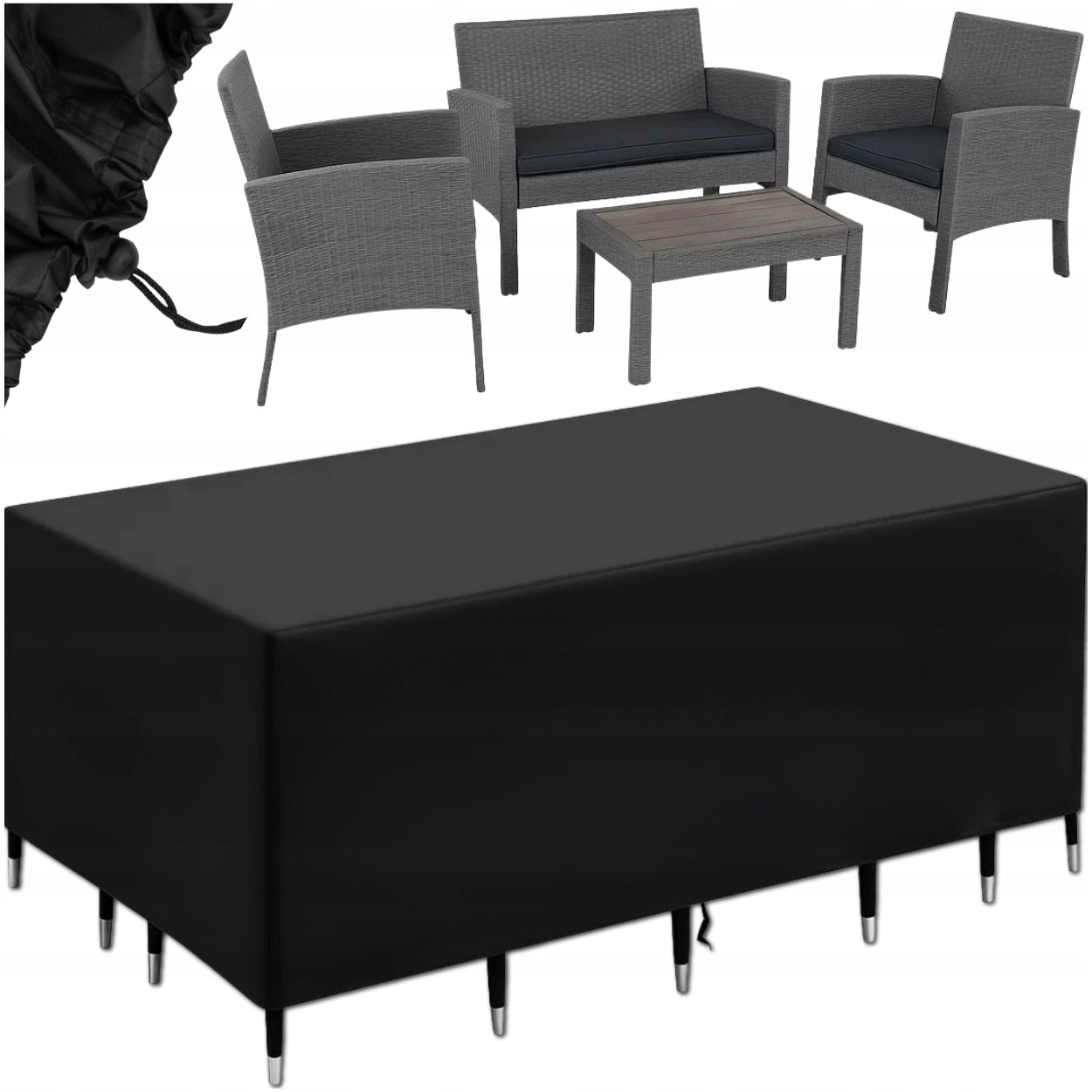 WATERPROOF COVER FOR GARDEN FURNITURE STRONG DURABLE LARGE 220X105X105CM