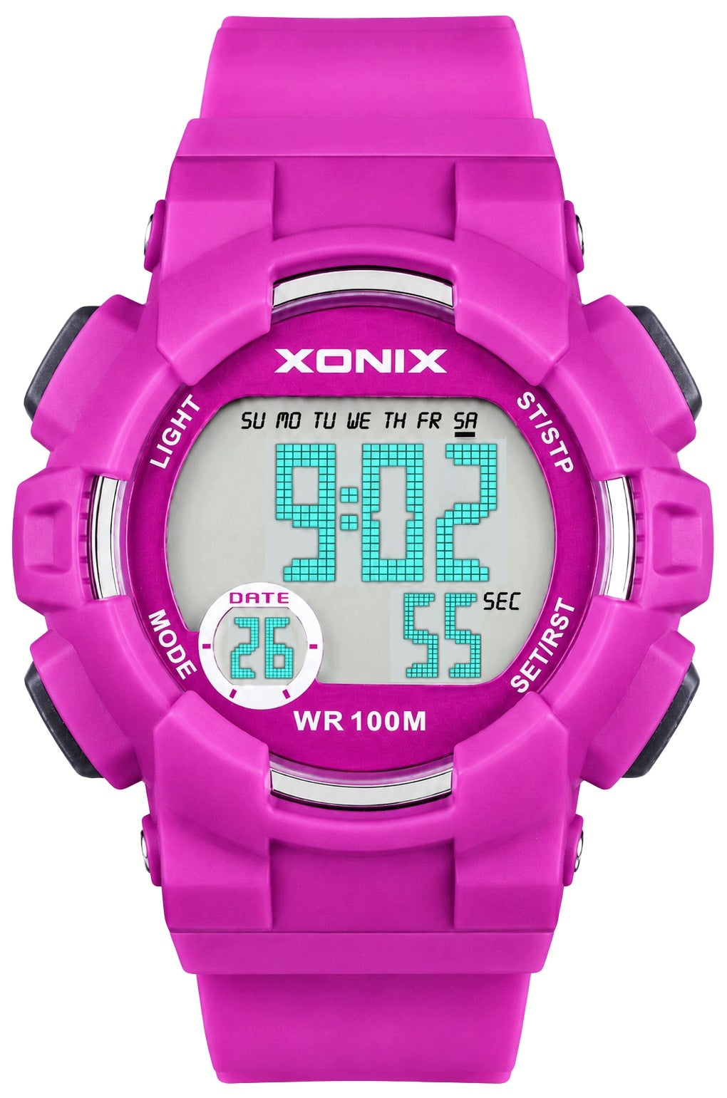 WATERPROOF DIGITAL WOMEN'S WATCH XONIX 10 ATM PINK WITH BACKLIGHT Brand Xonix