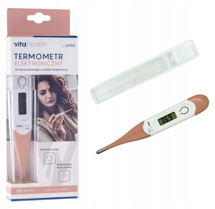 WATERPROOF ELECTRONIC THERMOMETER WITH FLEXIBLE CASE TIP 3 PIECES