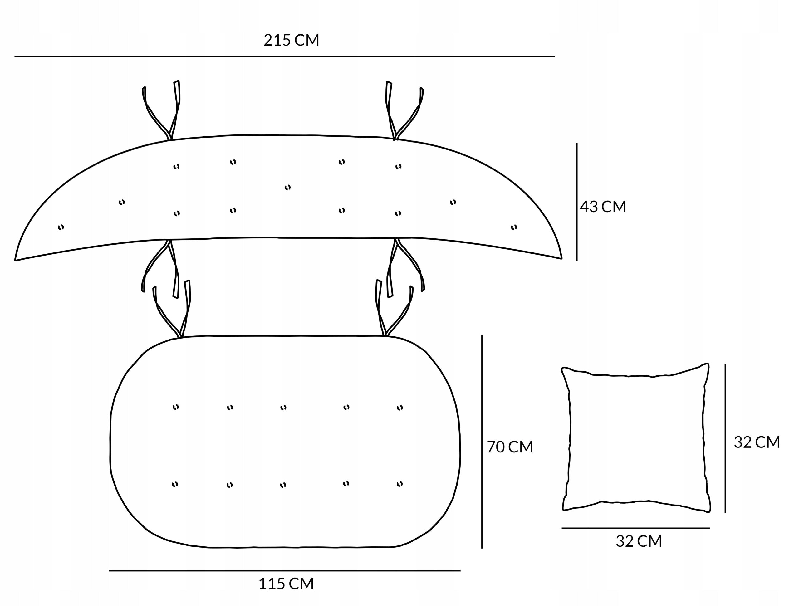 WATERPROOF GARDEN CUSHION FOR SWING HANGING DOUBLE BENCH Manufacturer code Poduszka Na Bocianie Gniazdo DUO - 37903