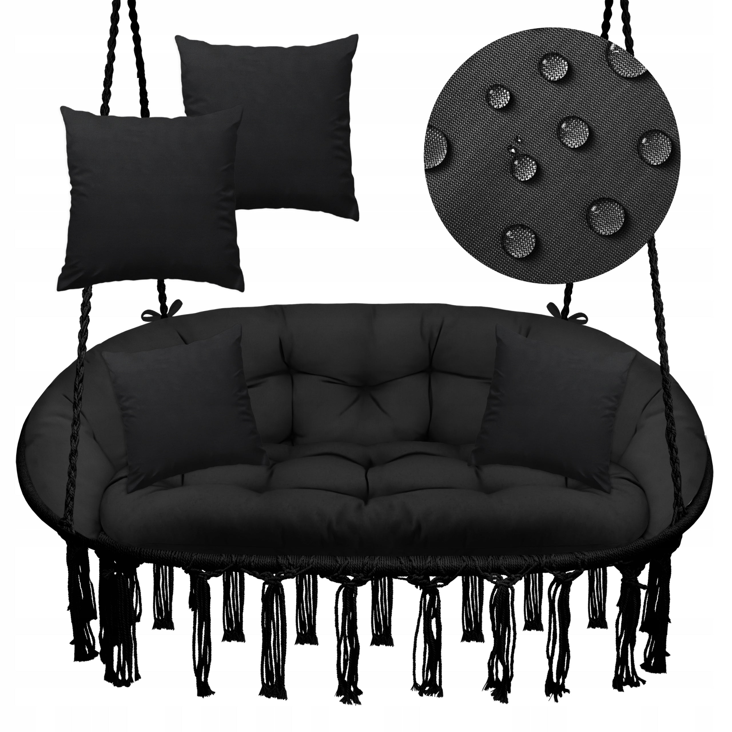 WATERPROOF GARDEN CUSHION FOR SWING HANGING DOUBLE BENCH