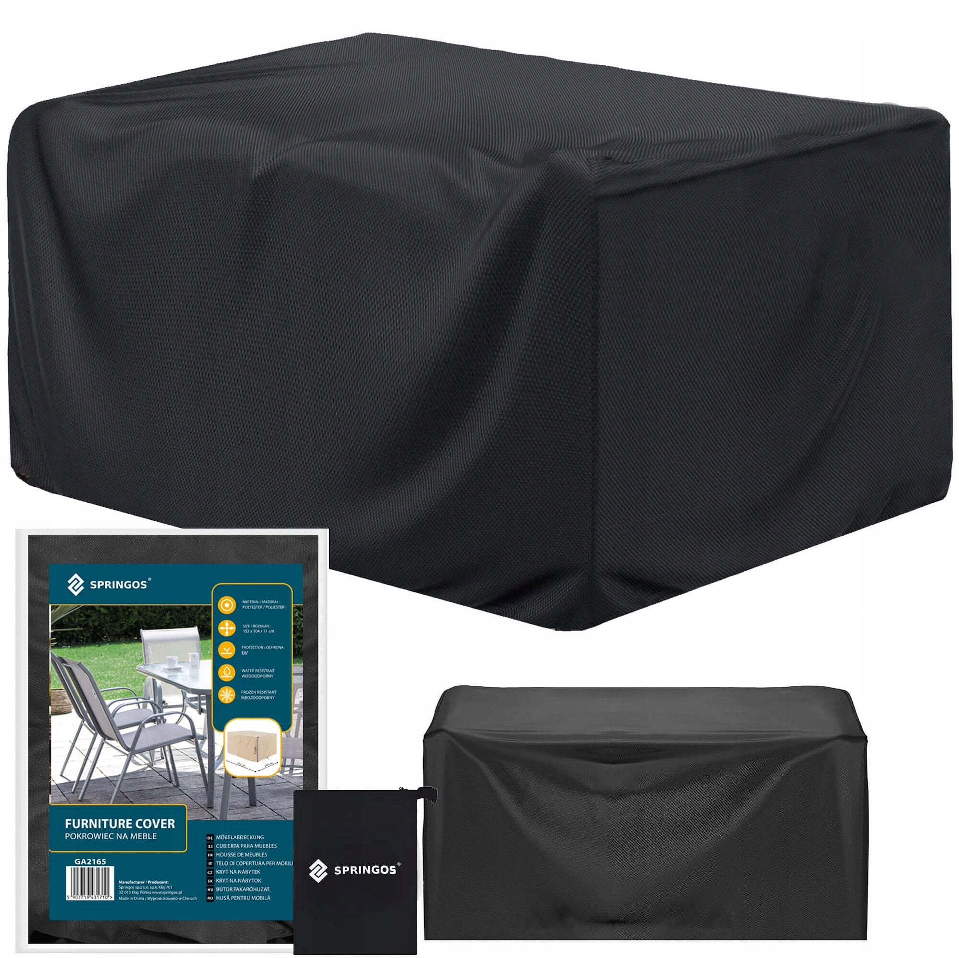 WATERPROOF GARDEN FURNITURE COVER 155x105x70 CM STRONG DURABLE Packaging status original