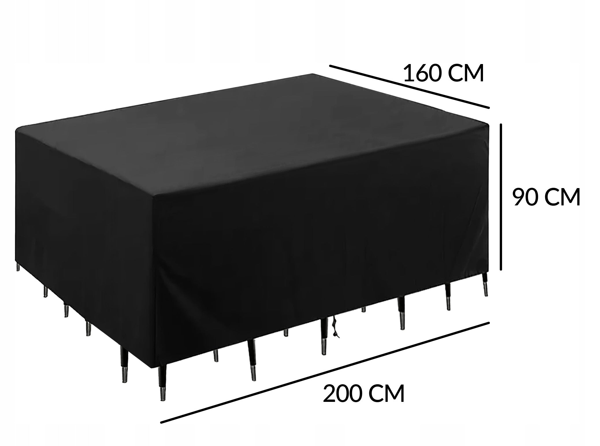 WATERPROOF GARDEN FURNITURE COVER 200x160x90 CM STRONG DURABLE XXL Manufacturer DOMAREX