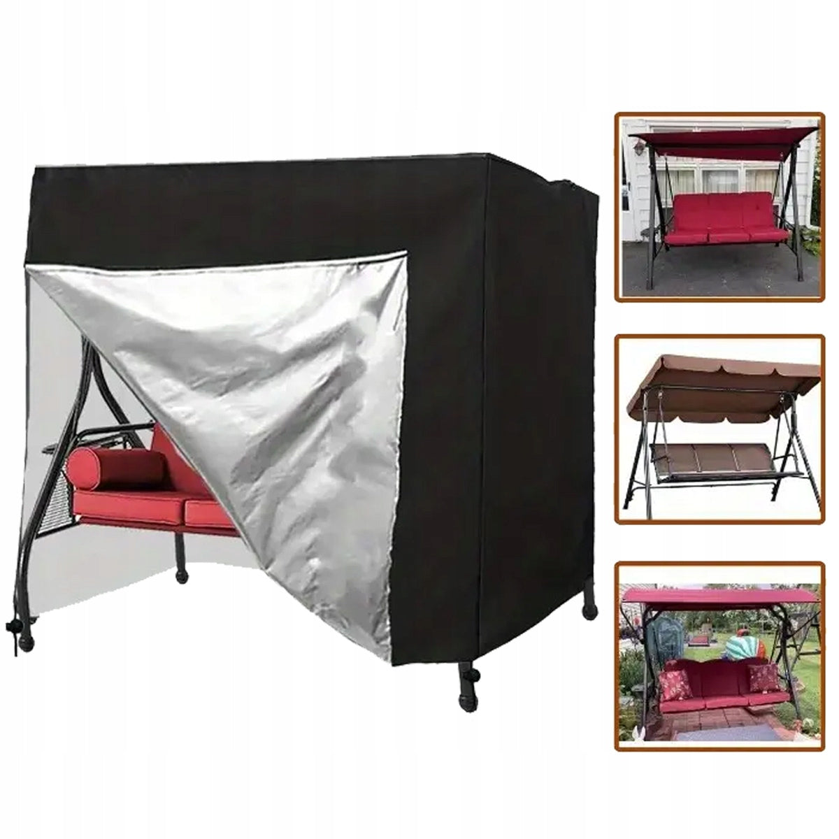 WATERPROOF GARDEN SWING COVER XXL 220x125x170cm WINDPROOF