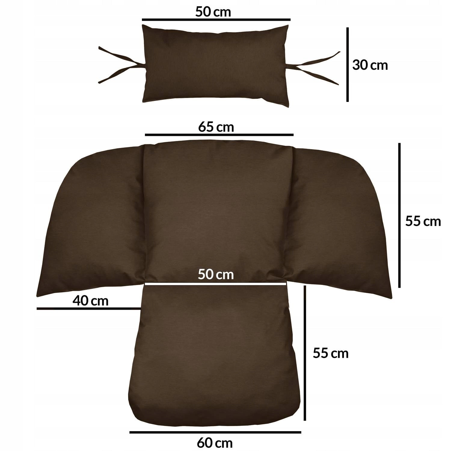 WATERPROOF GARDEN SWING CUSHION CHAIR COCOON HANGING + HEADREST Pillow length 135 cm