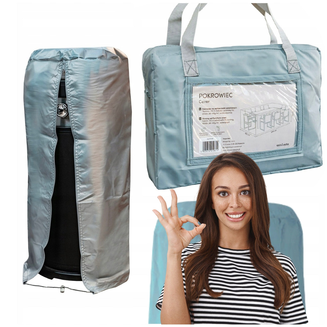 WATERPROOF GAS HEATER COVER WITH UV PROTECTION 85X215 CM COVER