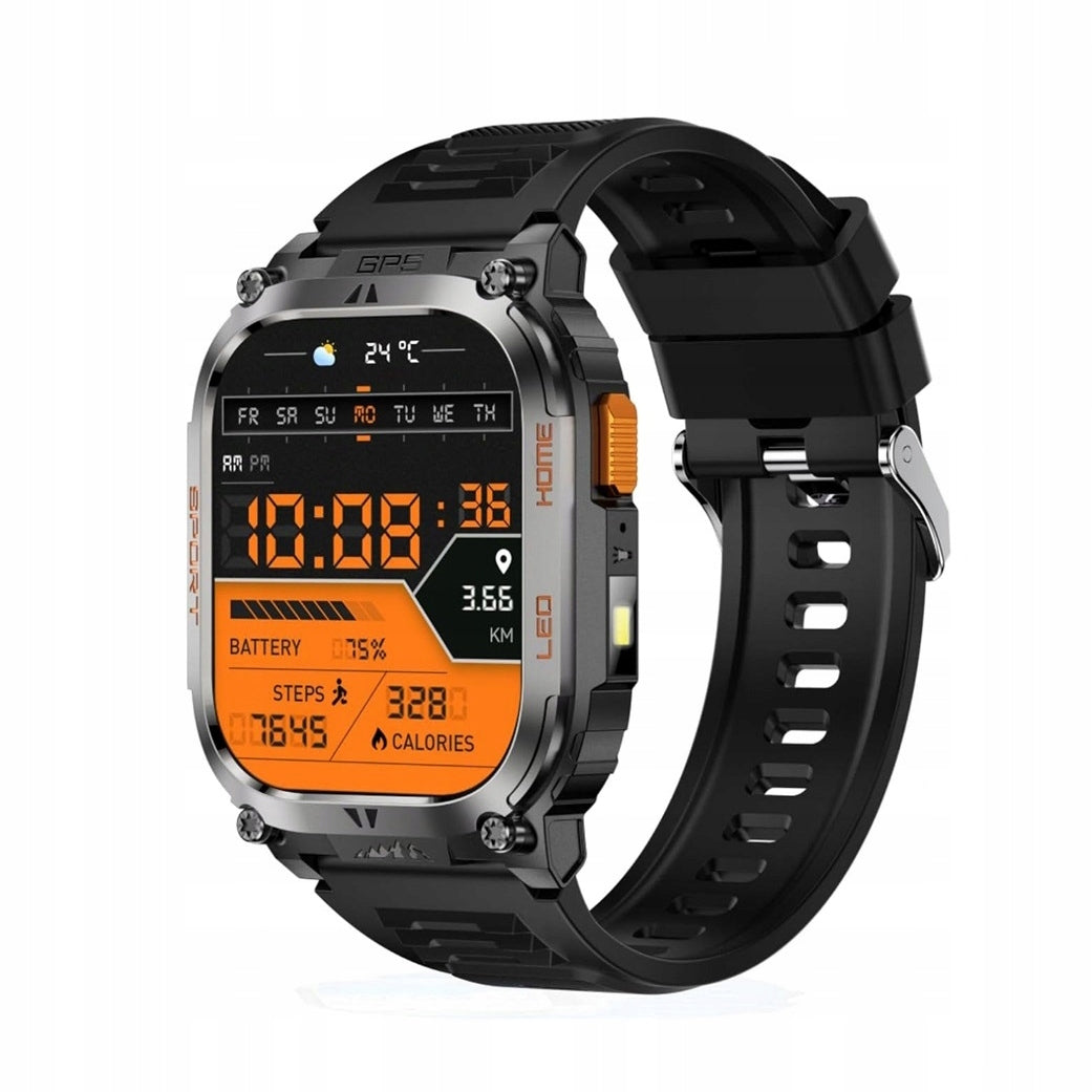WATERPROOF MEN'S SMARTWATCH QX18 2.01 INCH HD GPS IP68 BLACK WATCH