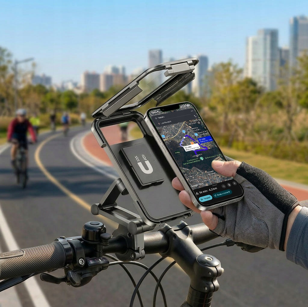 WATERPROOF MOTORCYCLE BIKE PHONE HOLDER ADJUSTABLE WITH MAGNET EAN (GTIN) 5900415417125