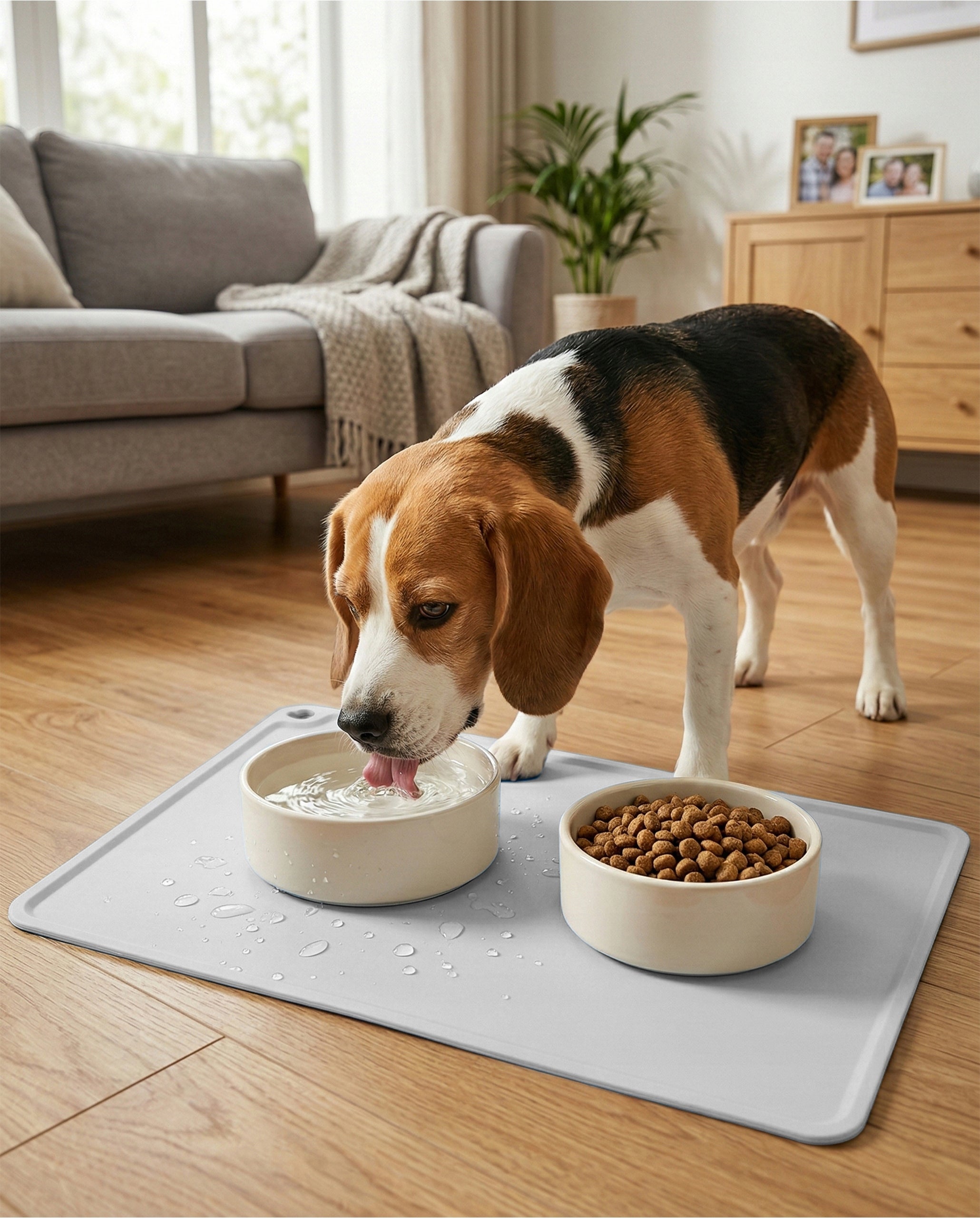 WATERPROOF NON-SLIP BOWL MAT Cat Dog Pad Silicone Packaging status original