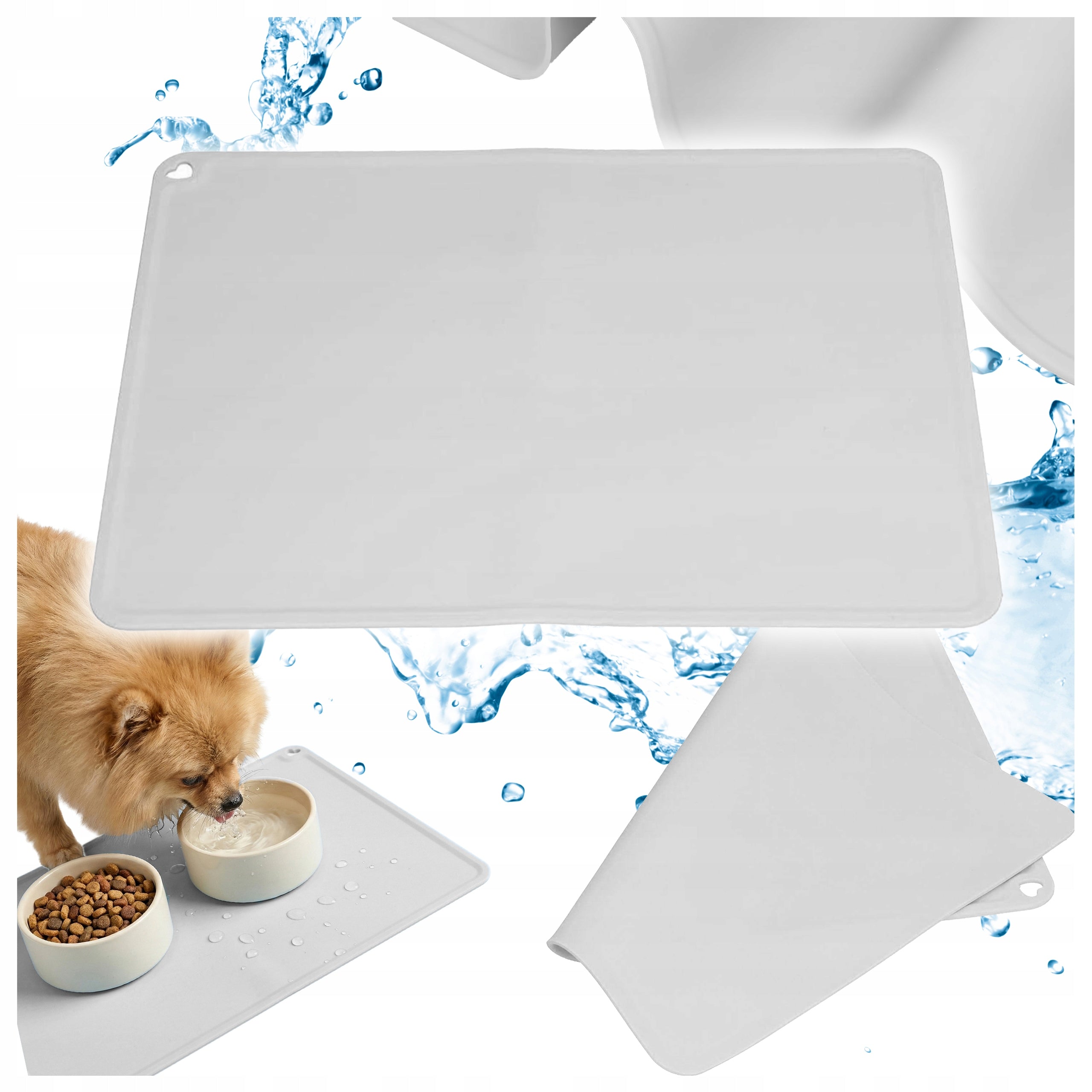 WATERPROOF NON-SLIP BOWL MAT Cat Dog Pad Silicone