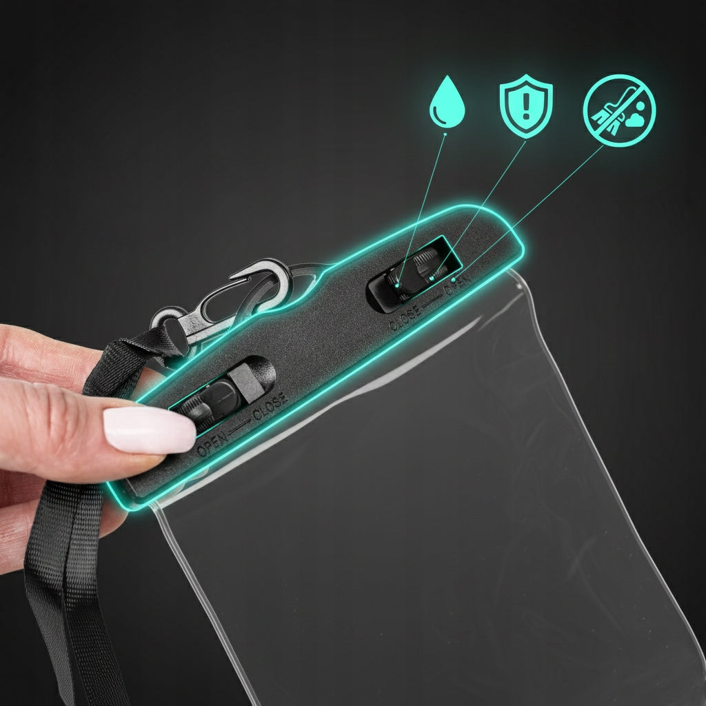 WATERPROOF PHONE CASE NECK BEACHES POOL KAYAK WATERPROOF COVER Color transparent
