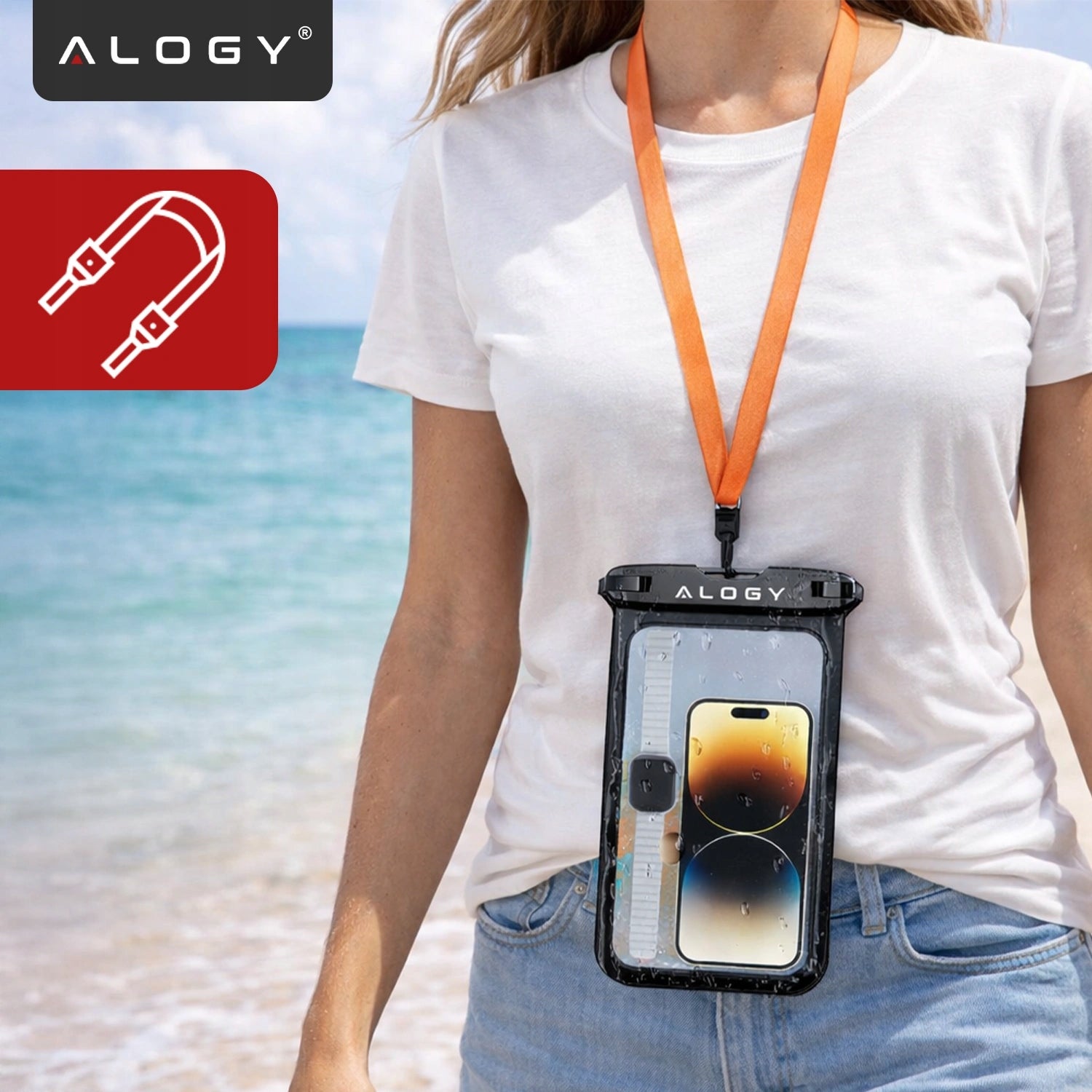 WATERPROOF PHONE CASE WATERPROOF FOR BEACH POOL Color black