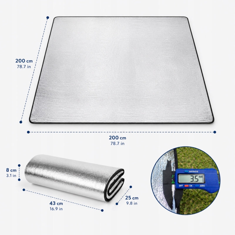 WATERPROOF PICNIC MAT FOR CAMPING BEACH UNDER TENT FOR PARK 200x200 cm Manufacturer code Bez marki