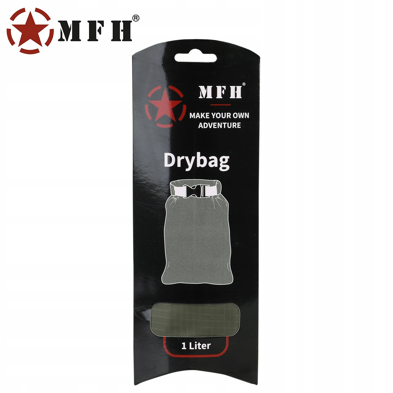 WATERPROOF ROLL-UP BAG MFH DRYBAG 1L OLIVE EAN (GTIN) 4044633223142