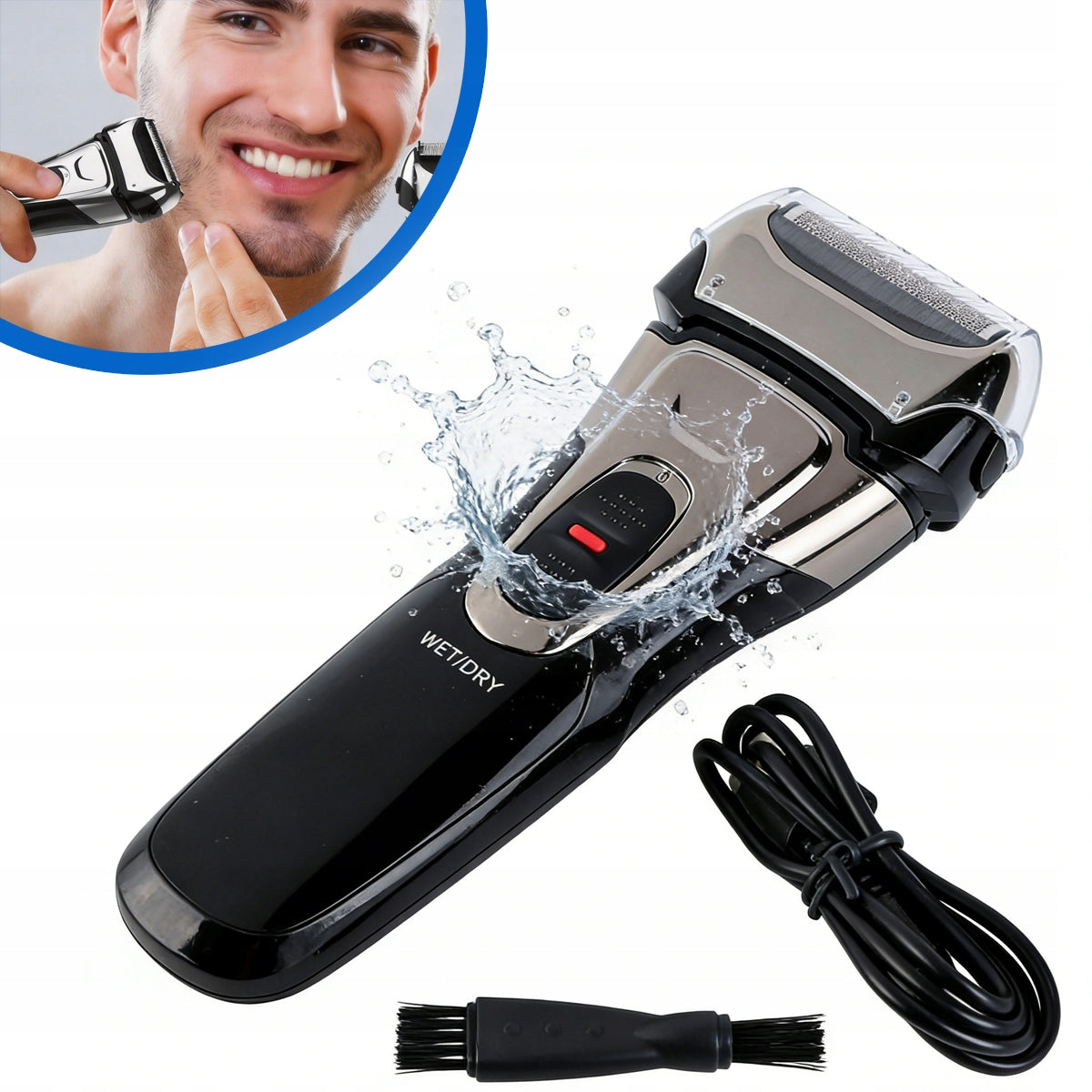 WATERPROOF SHAVER, FACIAL HAIR RAZOR, MEN'S BEARDS