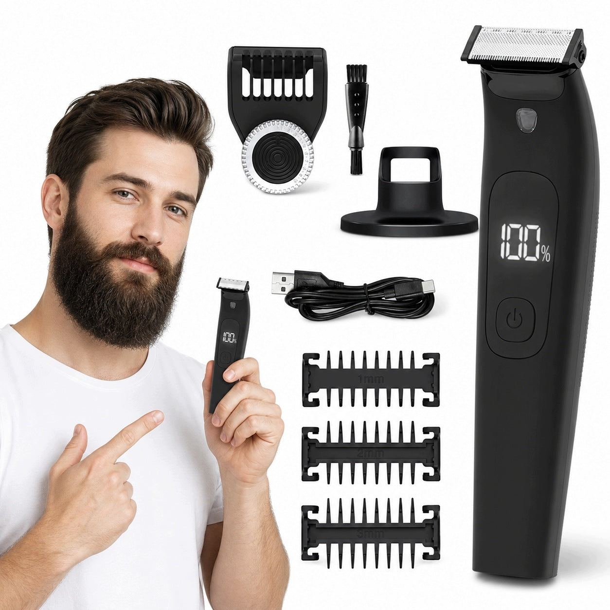 WATERPROOF SHAVER FOR BODY AND INTIMATE AREAS WITH LED