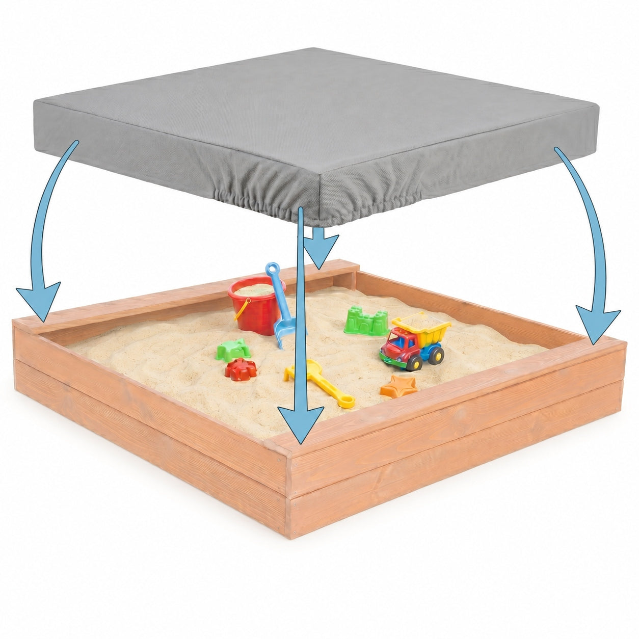 WATERPROOF Sandbox Cover with Eraser 100x100x20 cm OXFORD Tarpaulin