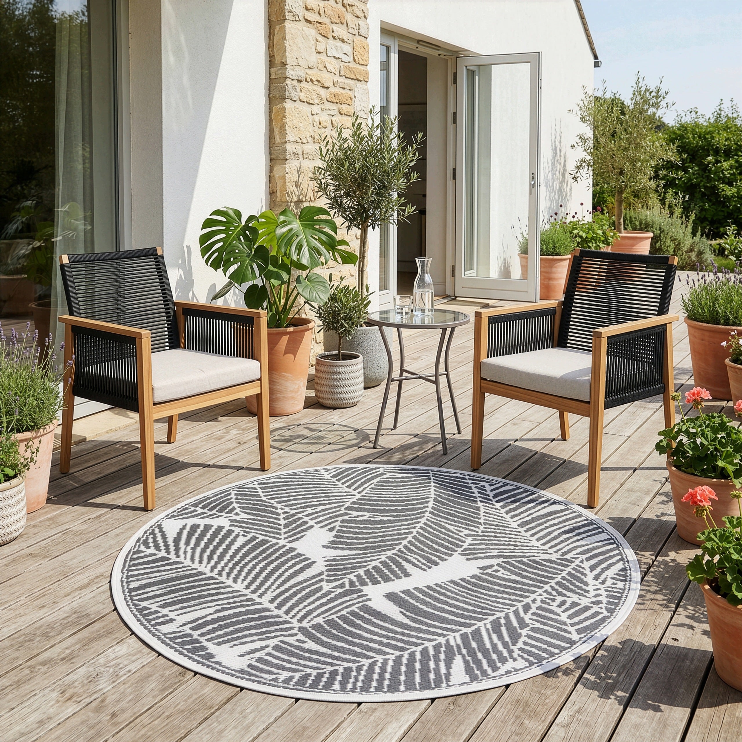 WATERPROOF TERRACE CARPET OUTDOOR MAT FOR BALCONY GARDEN ROUND 120 CM Brand DOMAREX