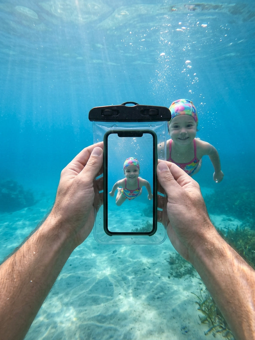 WATERPROOF UNIVERSAL 6” PHONE CASE FOR BEACH POOL COVER Model Case na telefon