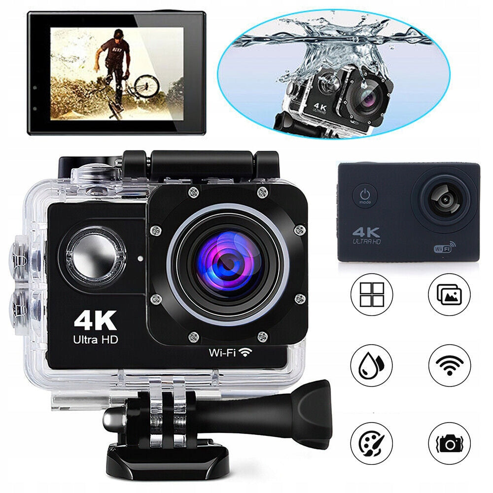 WATERPROOF WIFI SPORTS CAMERA 30M, STABILIZATION