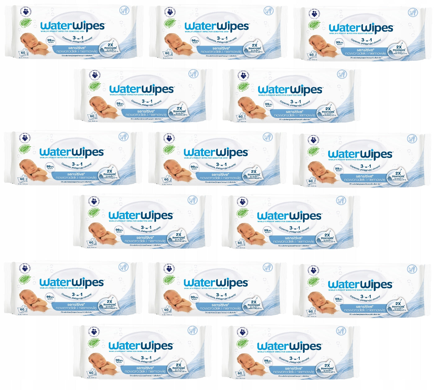 WATERWIPES BIO GENTLE WET WIPES 15x60pcs=900 for children