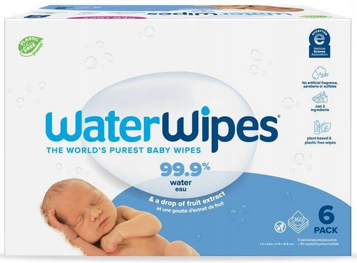 WATERWIPES WATER WET WIPES FOR CHILDREN AND INFANTS 6 x 60 pcs.