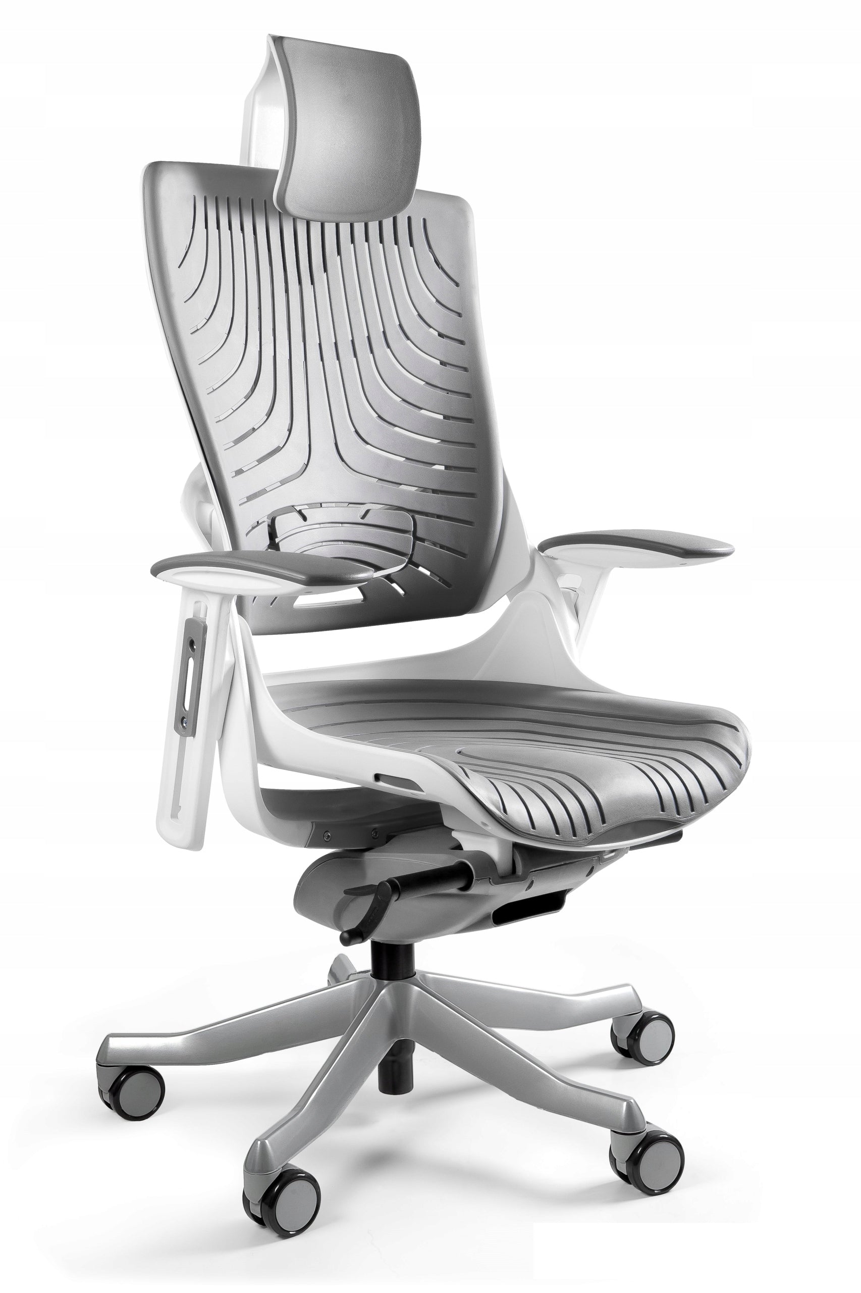 WAU armchair 2 white frame/elastomer grey Unique
