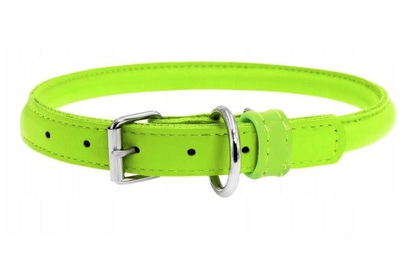 WAUDOG COLLAR Dog Collar Leather 13MM 45-53CM ROUND GREEN