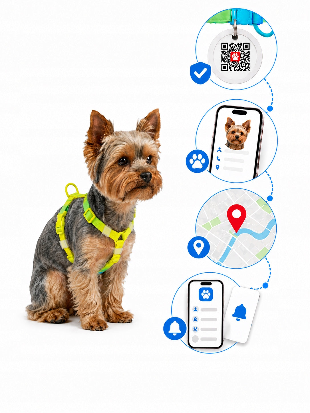 WAUDOG Nylon Recycled Dog Harness with QR, XS, Light Green Kind walking harness