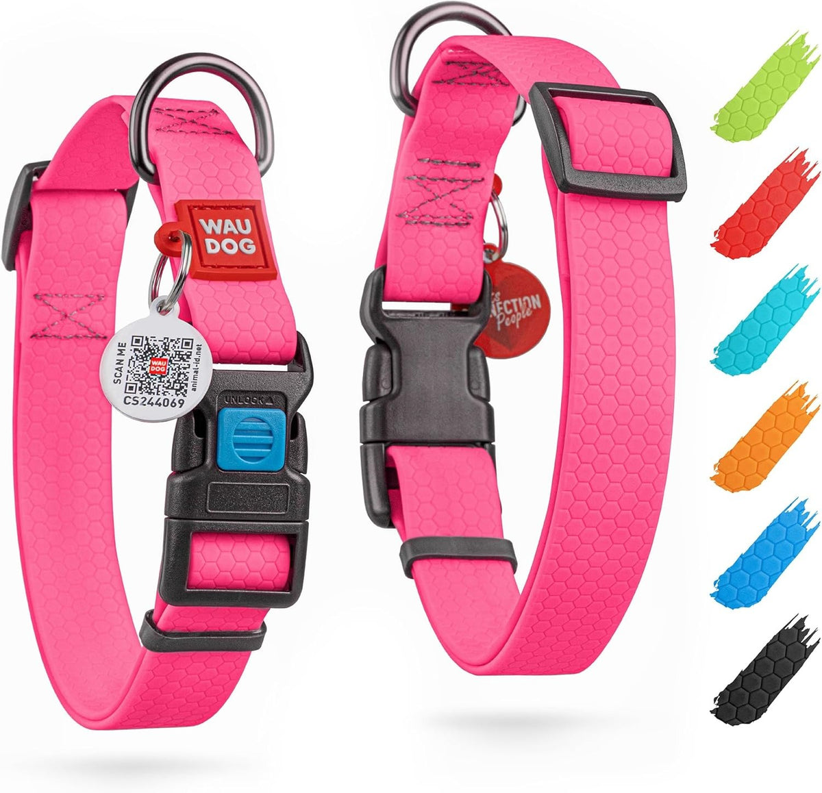 WAUDOG Puppy Collar Adjustable Waterproof Pink Manufacturer code Obroża dla psa WAUDOG