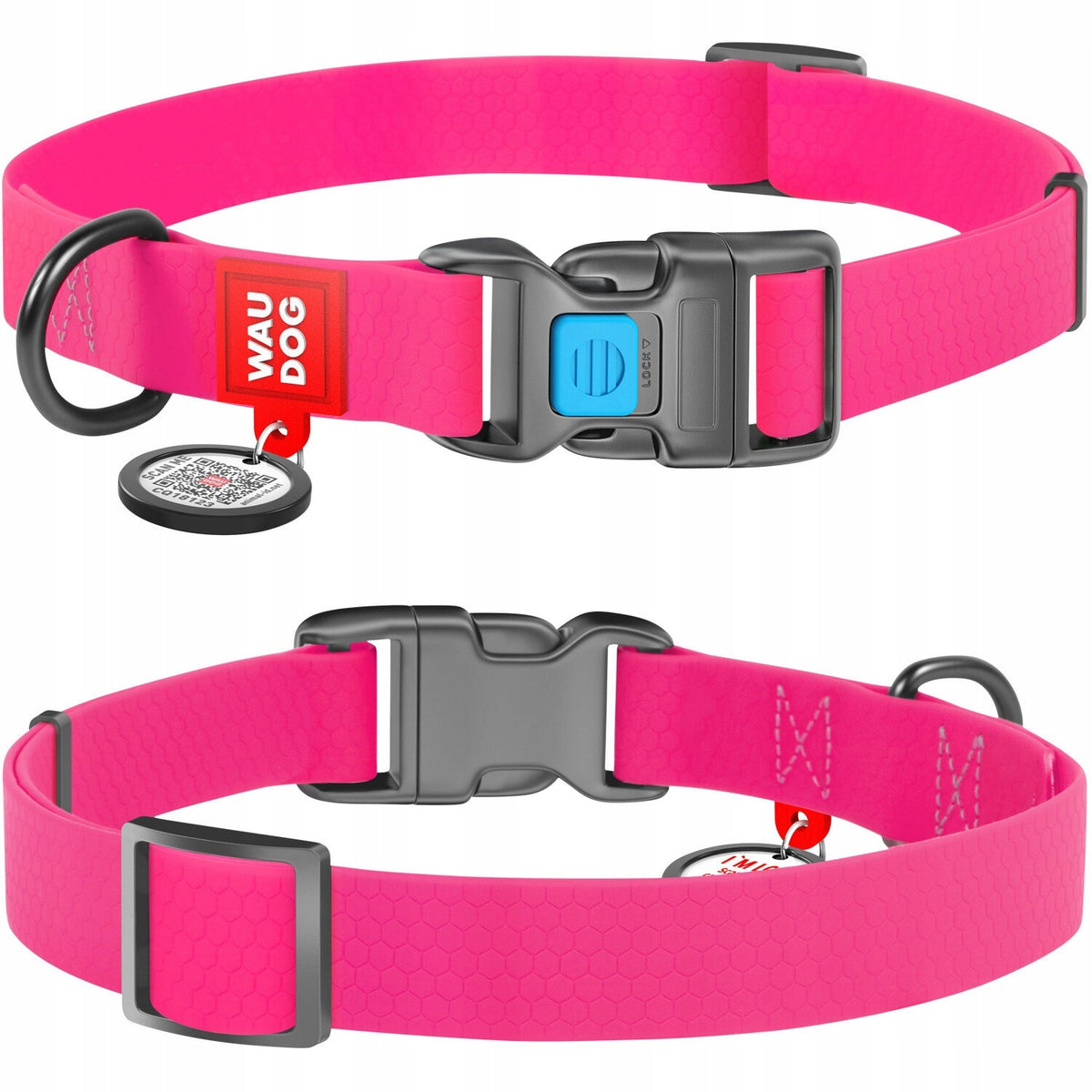 WAUDOG Puppy Collar Adjustable Waterproof Pink