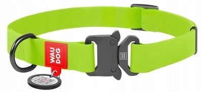 WAUDOG Waterproof Dog Collar Green Address Card QR XL