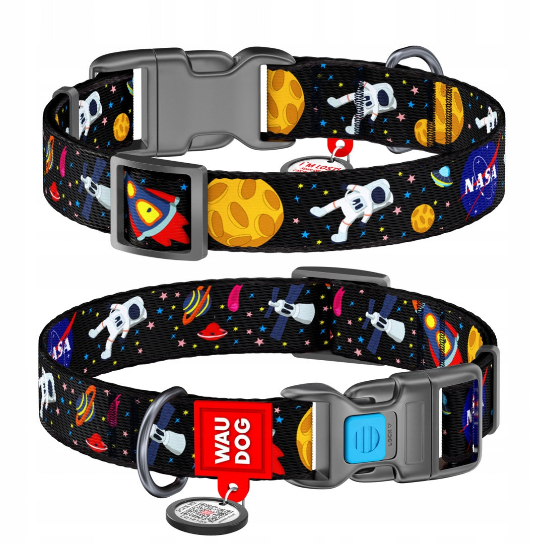 WAUDOG nylon collar adjustable for dog NASA M circumference 28-40cm