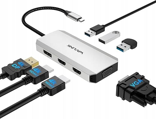 WAVLINK 7 IN 1 USB C DOCKING STATION WITH TWO HDMI AND 4K DP