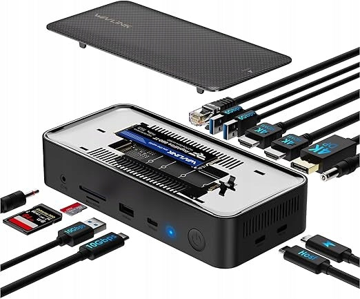 WAVLINK USB C DOCKING STATION 13IN1 TRIPLE DISPLAY 4K 100W PD SSD