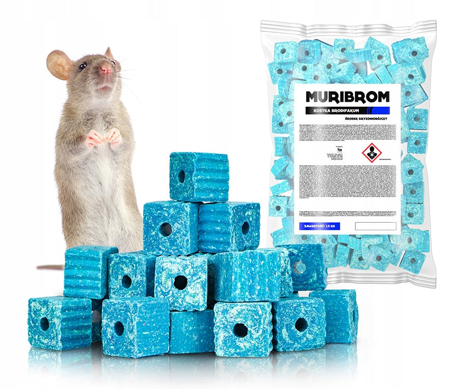 WAX CUBE STRONG POISON FOR MICE AND RATS MURIBROM BRODIFACOUM 1,5 KG