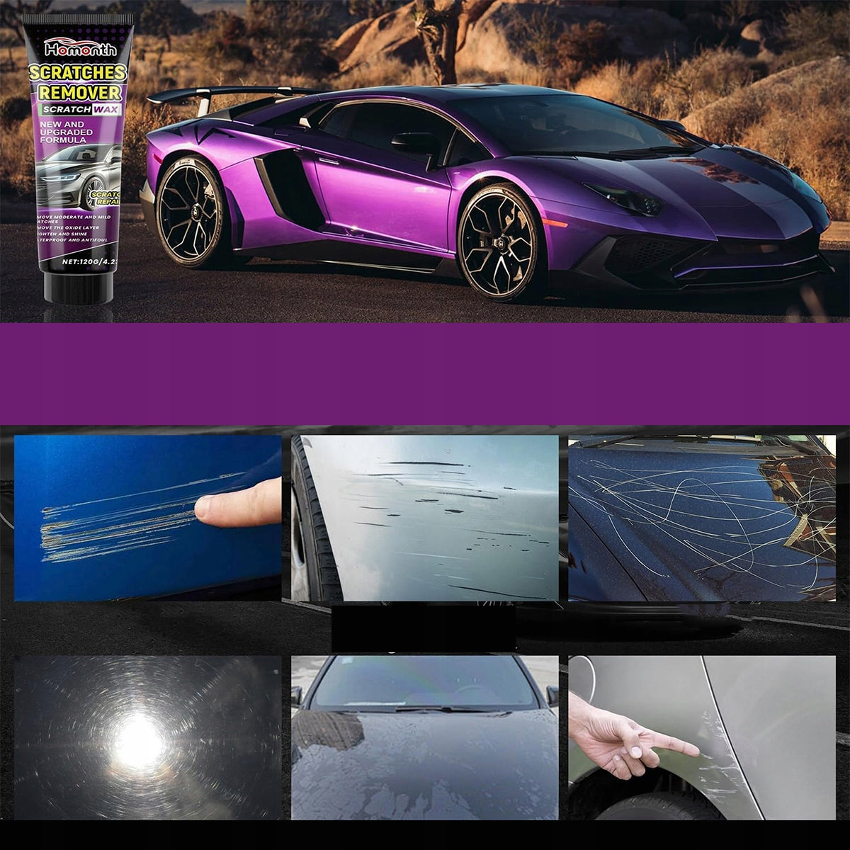 WAX POLISHING PASTE COLORING FOR CAR TO REMOVE SCRATCHES ON SCRATCHES Product weight with unit packaging 0.16 kg