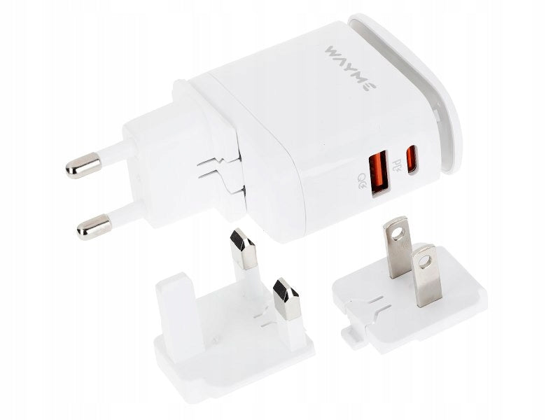 WAYME 25W USB-C PD+QC3.0 AC Charger with Touch LED Light