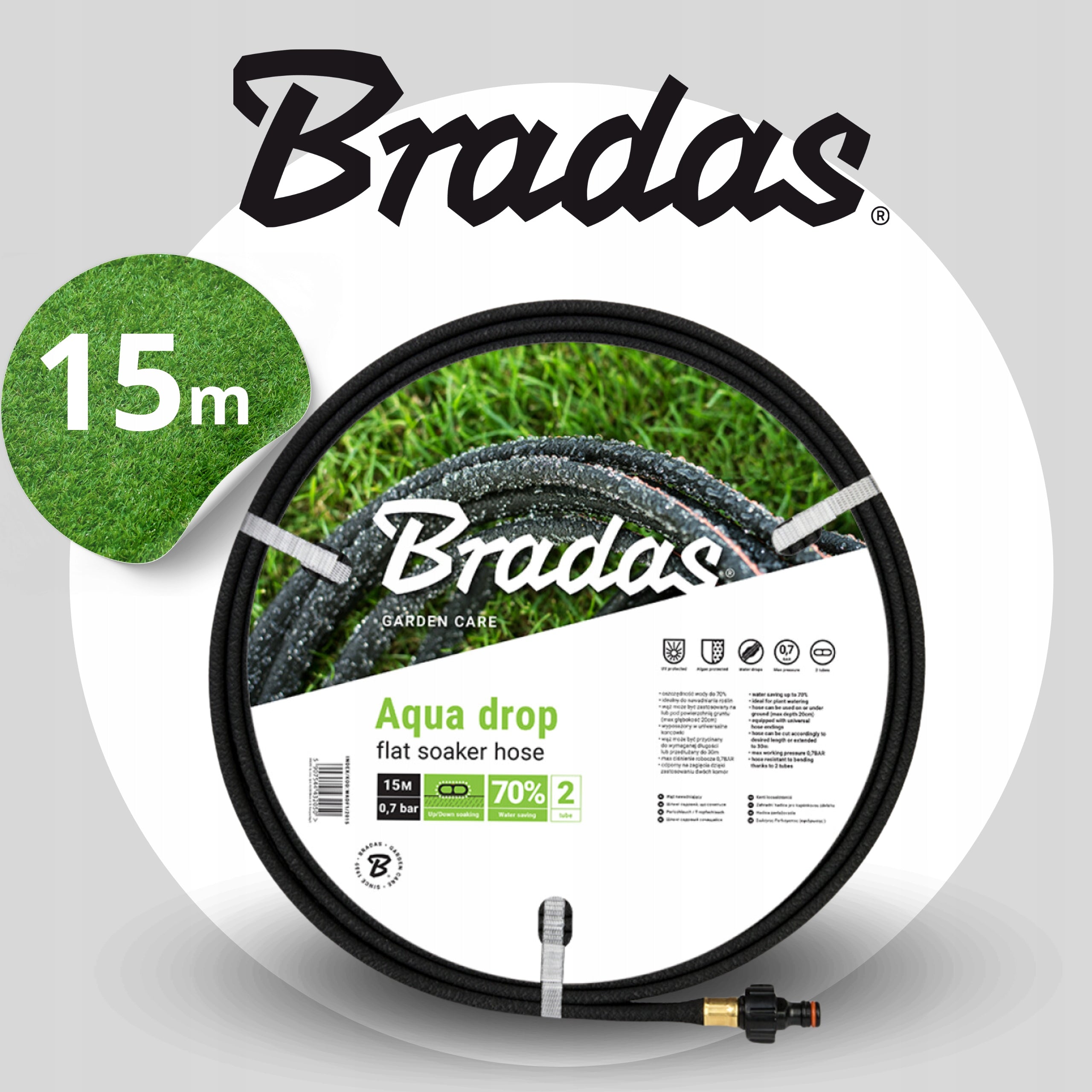 Mikroporöser Schlauch Bradas Aqua-Drop, 1/2", 15m 
